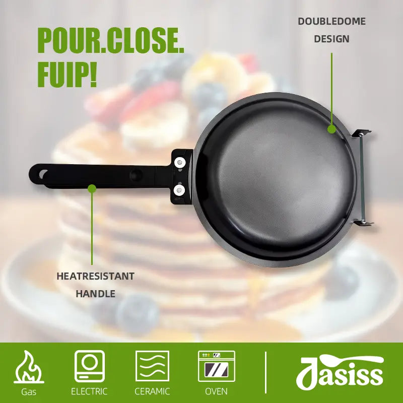 Double-Sided Non-Stick Round Pan Skillet for Omelets, Pancakes, and Camping Meals