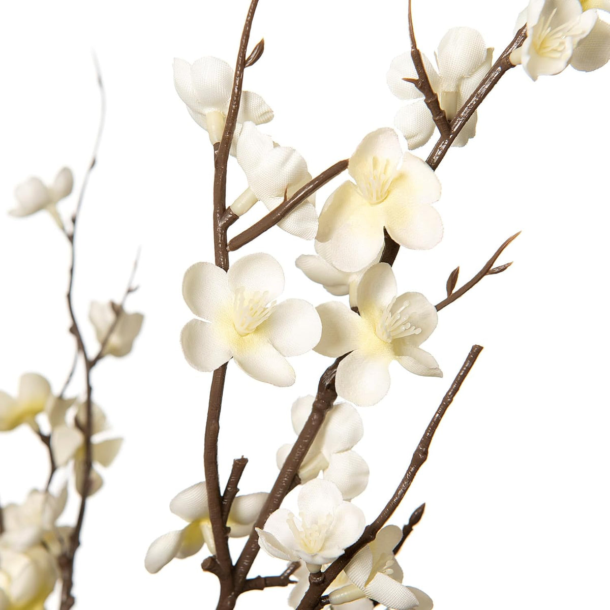 4 Pcs Cherry Blossom Branches Artificial Flowers for Spring Summer Indoor Decoration, Faux Long Stem Artificial Flowers for Wedding Home Office Bedroom Party Table Centerpieces Decor (White)