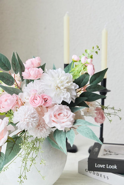 Anna's Whimsy Artificial Flowers Bouquets, Artificial Silk Flowers Bouquets for Wedding, Home Table Decorations, Wedding Centerpieces Bouquets Flowers Arrangement Decorations