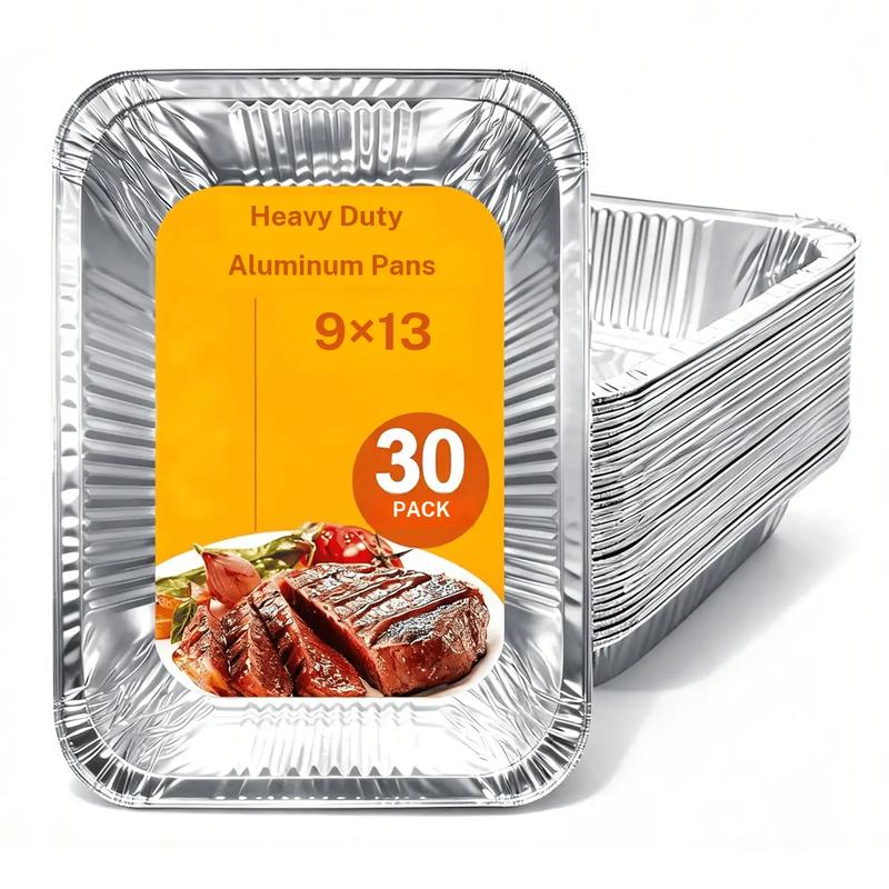 Aluminum Foil Pans 9x13 Disposable - Half Size Heavy Duty Deep Steam Table Pans for Baking and Grilling