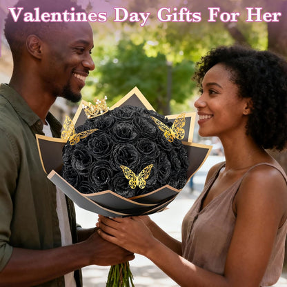 Classic Waipfaru Black Glitter Roses Home Decor Kit
