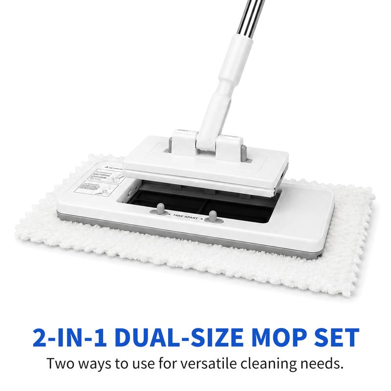 Retractable Disposable Pad Handheld Mop - Clamp-and-Go Wet Dry Tool with Hands-Free Automatic Clamp