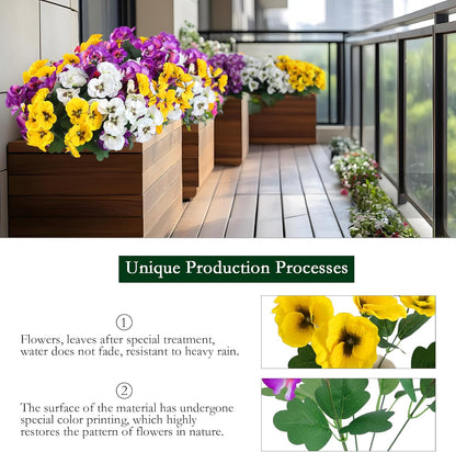 Festive Artificial Pansies Resistant Silk Outdoor Decor Statement