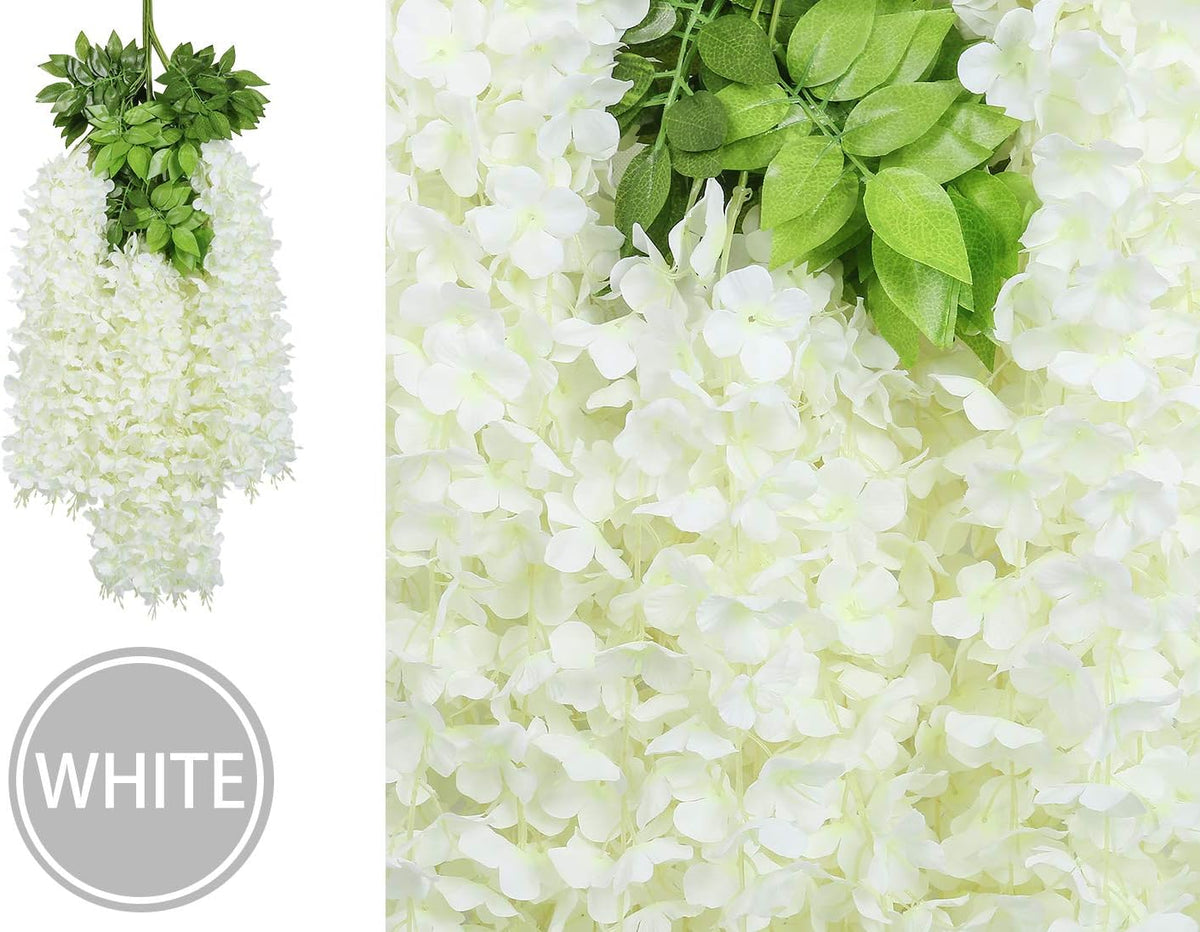 Botanical White Wisteria Vine Garlands Home Decor Arrangement