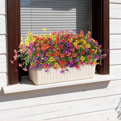 Homsunny Artificial Flowers for Outdoors, 12 PCS Faux Silk Flower Spring Decoration, Fake Outdoor Flowers UV Resistant No Fade Artificial Plants for Home Planter Front Porch Garden Patio Yard Decor