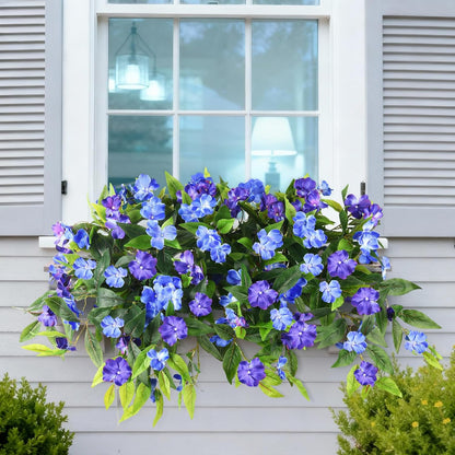 Hommyea Artificial Flowers for Outdoor, 2 Bundles UV Resistant Fake Plants Decoration Realistic Faux Silk Flowers No Fade Plastic Flowers for Outside Planters Home Porch Patio Yard Garden Decor