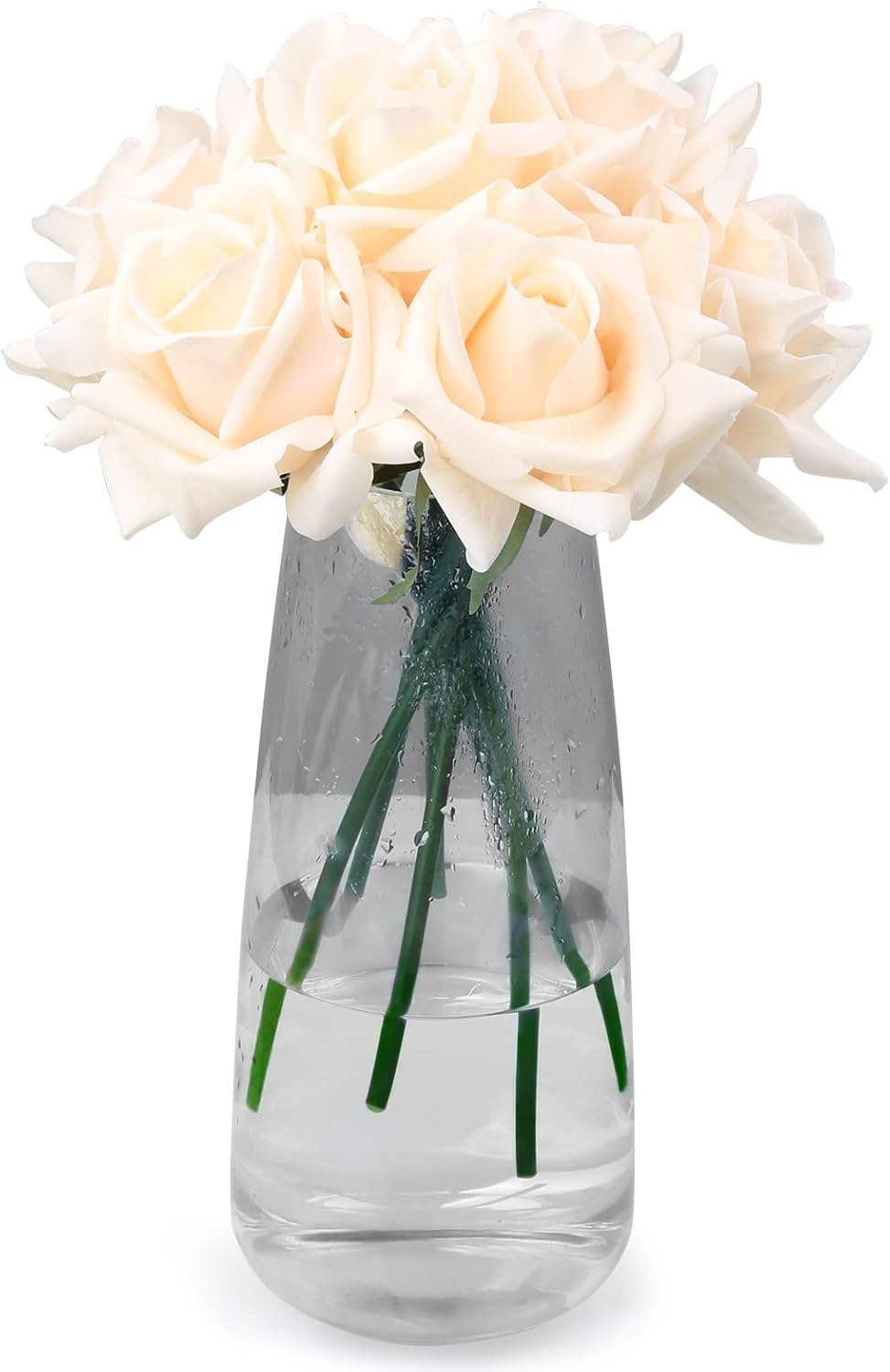Eyamumo 7 Pcs Artificial Roses Flowers, Faux Silk Rose Artificial Flower, Real Touch Fake Flowers Decoration DIY for Wedding Party Home Office Decoration Dining Table Centerpiece