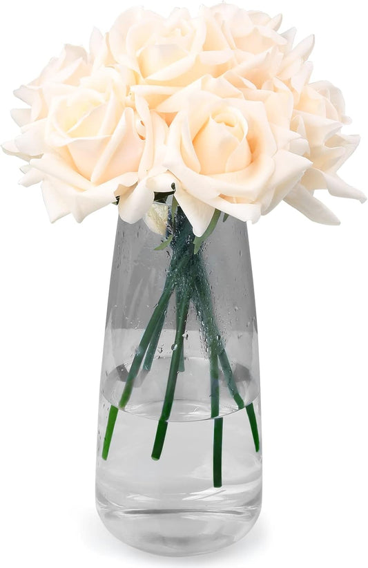 Eyamumo 7 Pcs Artificial Roses Flowers, Faux Silk Rose Artificial Flower, Real Touch Fake Flowers Decoration DIY for Wedding Party Home Office Decoration Dining Table Centerpiece