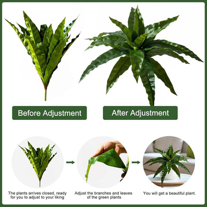 Elegant Artificial Bird Nest Fern Home Decor Arrangement