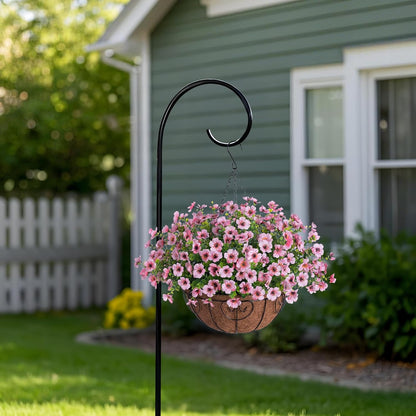 Artificial Faux Hanging Plants Flowers Basket for Spring Outdoor Decoration, Fake Silk Daisy UV Resistant Look Real with Eucalyptus Leaves Summer Outside Decor for Home Patio Garden