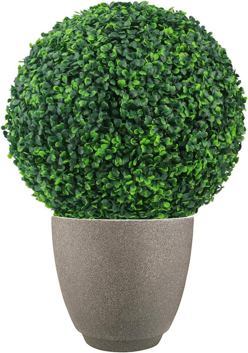 2 PCS 15.7 inch 4 Layers Artificial Plant Topiary Ball Faux Boxwood Decorative Balls