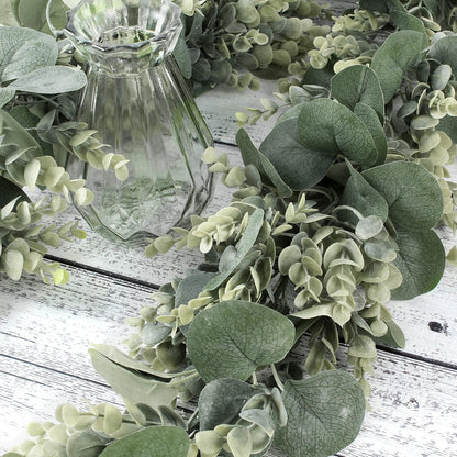 FLORLAB 6.2 Ft Long Faux Eucalyptus Greenery - Wedding Arch Summer Decor - Lambs Ear & Magnolia Garland
