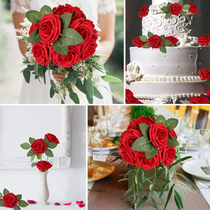 Artificial Realistic Dark Rose Wedding Home Party Decor