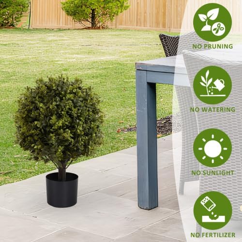 Deluxe Artificial Ball Topiary Potted Home Decor Selection