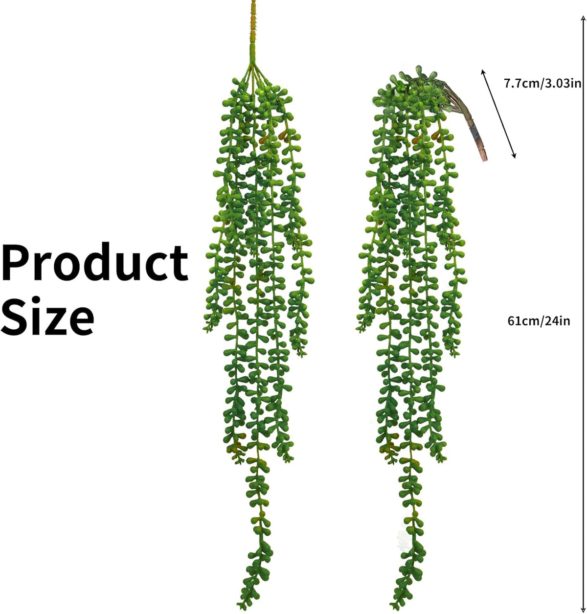 CEWOR 8 Pcs Artificial Succulents Hanging Greenery Plants Fake String of Pearls for Wall Home Garden Outdoor Decor (24 Inches Each Length)