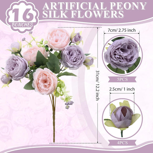 Timeless Bundles Yuxung Artificial Peonies Home Decor Set
