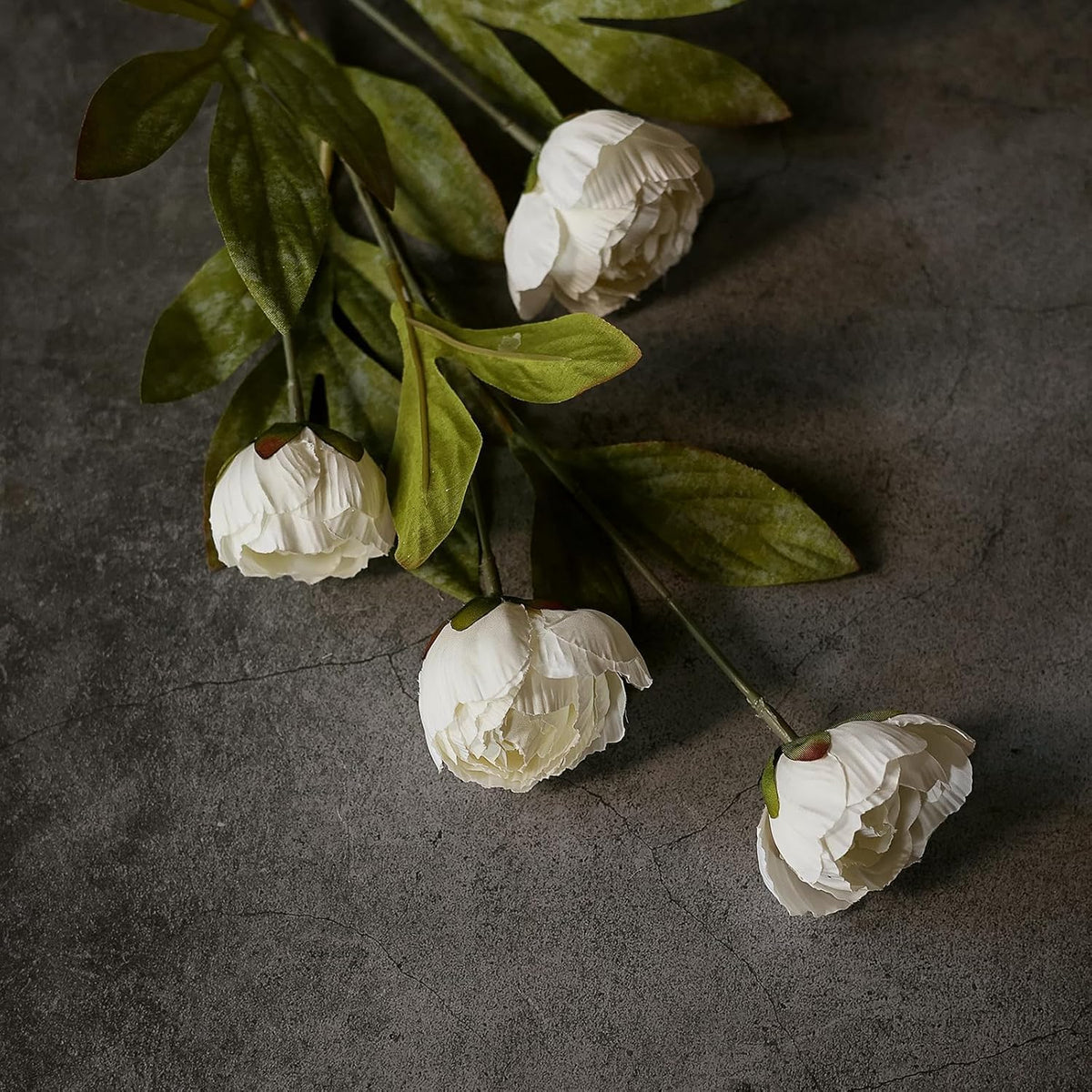 VIERENA 6 Pcs Faux Silk Peony Artificial Flowers for Vase -27", Bulk Fake Peonies Branches with Stems for DIY Bouquet Centerpieces Wedding Fillers Arrangements Shower Decorations (Cream)
