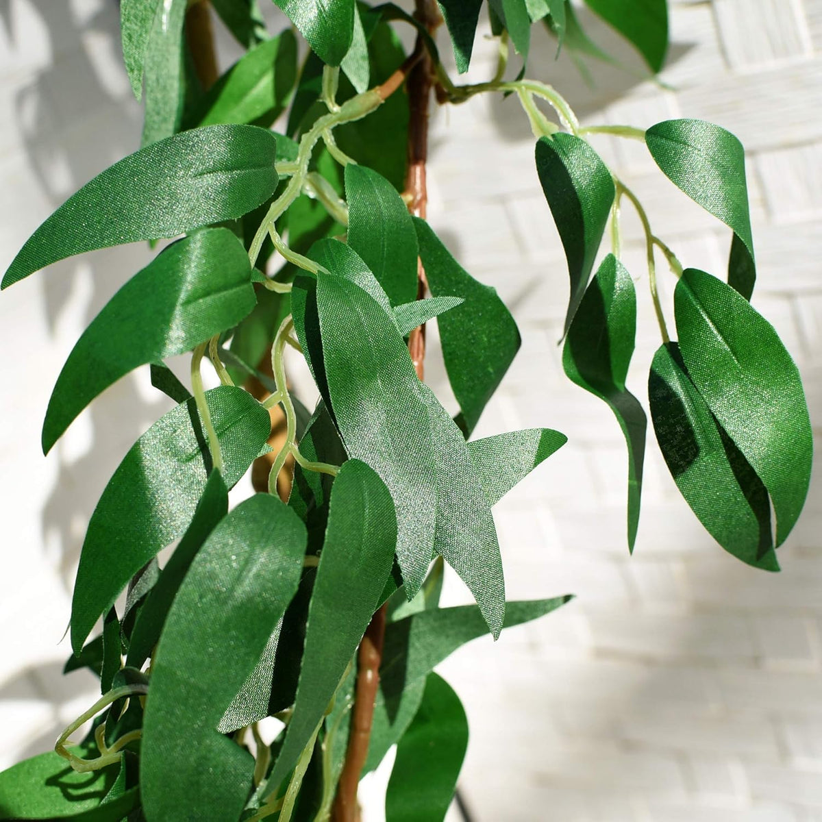 FiveSeasonStuff Artificial Natural Green Willow Garlands, Bendable Greenery Vine Leaves for Wedding Home Decoration (2 Pcs, 11.8 feet)
