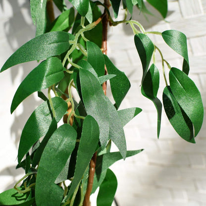 FiveSeasonStuff Artificial Natural Green Willow Garlands, Bendable Greenery Vine Leaves for Wedding Home Decoration (2 Pcs, 11.8 feet)