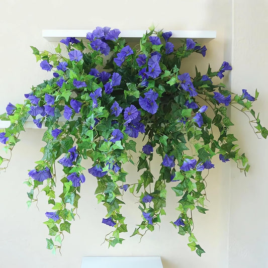 Simulation Artificial Flower - 2025 New Artificial Uv Resistant Outdoor Flowers, Realistic Artificial Morning Glories for Outdoor Hanging, Fake Flowers for Home Porch Garden Patio Decor