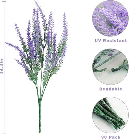 Stylish Bundles Artificial Lavender Resistant Outdoor Decor Selection