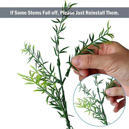 18PCS Outdoor Artificial Faux Plants Spring Summer Decorations, UV Resistant Bulk Realistic Fake Bushes Grass Eucalyptus Outside Plastic Greenery Shrubs for Front Porch Patio Window Box