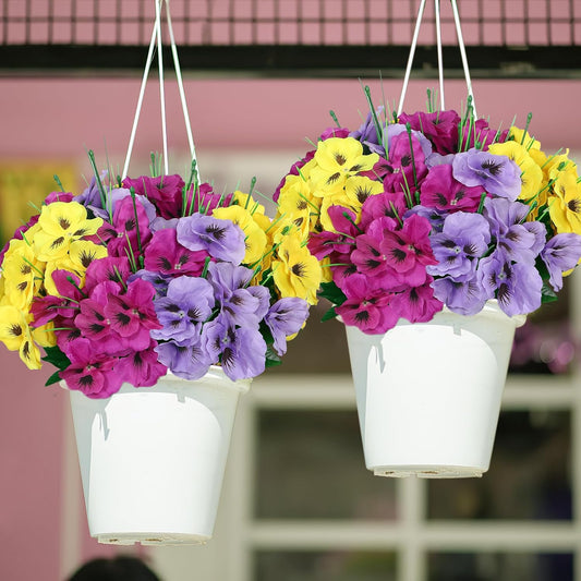 Realistic Bundles Artificial Pansy Resistant Home Decor Kit