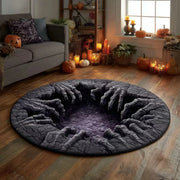 🔥🔥🔥3D Optical Illusion Skeleton Vortex Quilted Round Halloween Rug - Spooky Home Decor