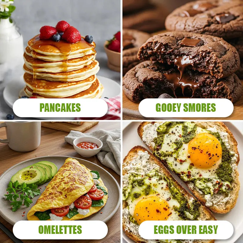 Double-Sided Non-Stick Round Pan Skillet for Omelets, Pancakes, and Camping Meals