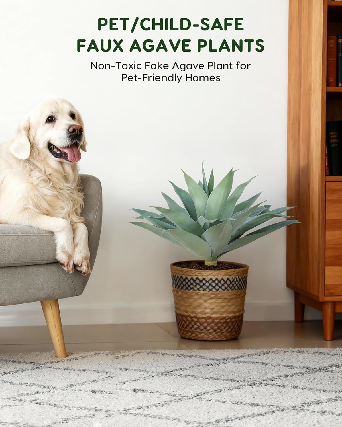 Botanical Artificial Blue Agave Plant Home Decor Arrangement