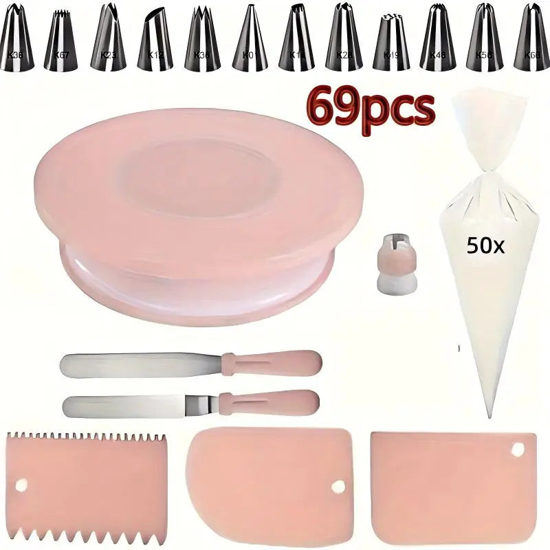 Professional Cake Decorating Tool Set - Complete Pastry and Baking Kit for Bakers