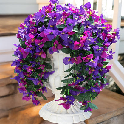 HyeFlora Bougainvillea Artificial Hanging Flowers Plants for Outdoors Decoration, 2 Pcs Fake Flowers Silk Bougainvillea Vines Realistic UV Resistant Faux Flowers for Outdoor Planters Porch Patio, Mix