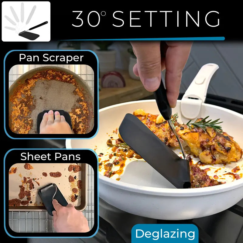 Adjustable Angle Spatula with 2 PPSU Heads - BPA-Free Kitchen Gadget for Air Fryers and Griddles