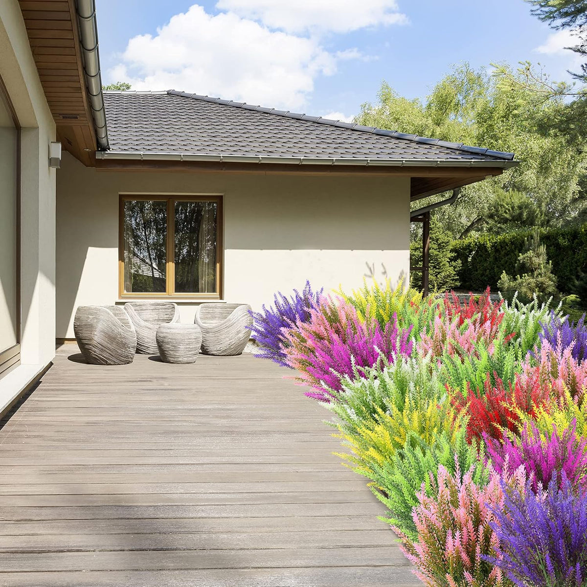 Botanical Artificial Lavender Bundles UV Outdoor Decor Accent