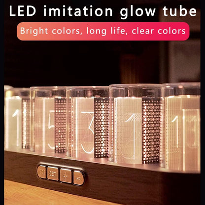 Imitation Nixie Tube Clock RGB Creative Clock 16 Million Colors, Mode Adjustments with Gift Box Packaging Can Be 01 01