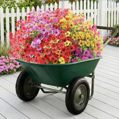 Artificial Flowers Fake Plants for Outdoors Spring Decoration, 13Bundles Silk Realistic UV Resistant Faux Flowers for Outside Planter Porch Yard Patio Garden Home Indoor, Mix
