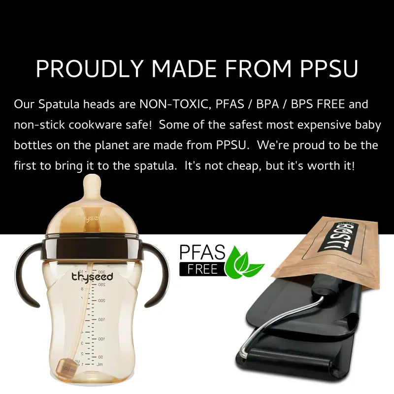 Adjustable Angle Spatula with 2 PPSU Heads - BPA-Free Kitchen Gadget for Air Fryers and Griddles
