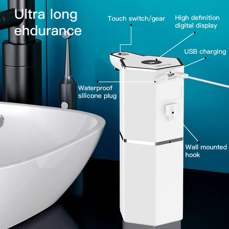 Touchless Foaming Soap Dispenser - 12oz USB Rechargeable with 4 Levels