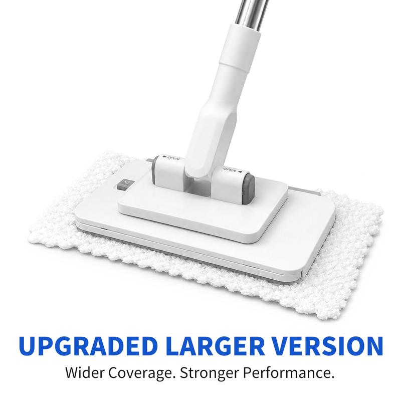 Retractable Disposable Pad Handheld Mop - Clamp-and-Go Wet Dry Tool with Hands-Free Automatic Clamp
