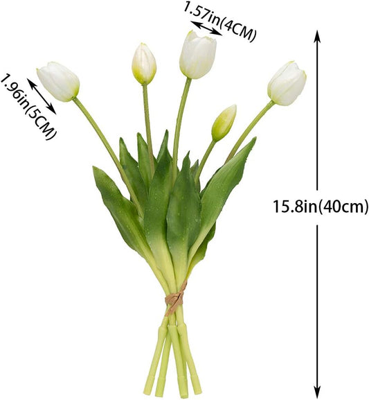 Elegant Artificial Tulips Latex Bouquet Home Decor Kit