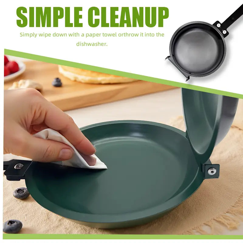 Double-Sided Non-Stick Round Pan Skillet for Omelets, Pancakes, and Camping Meals