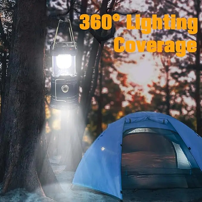 4-Pack Foldable Compact LED Lanterns - Solar & USB Rechargeable Emergency Lights