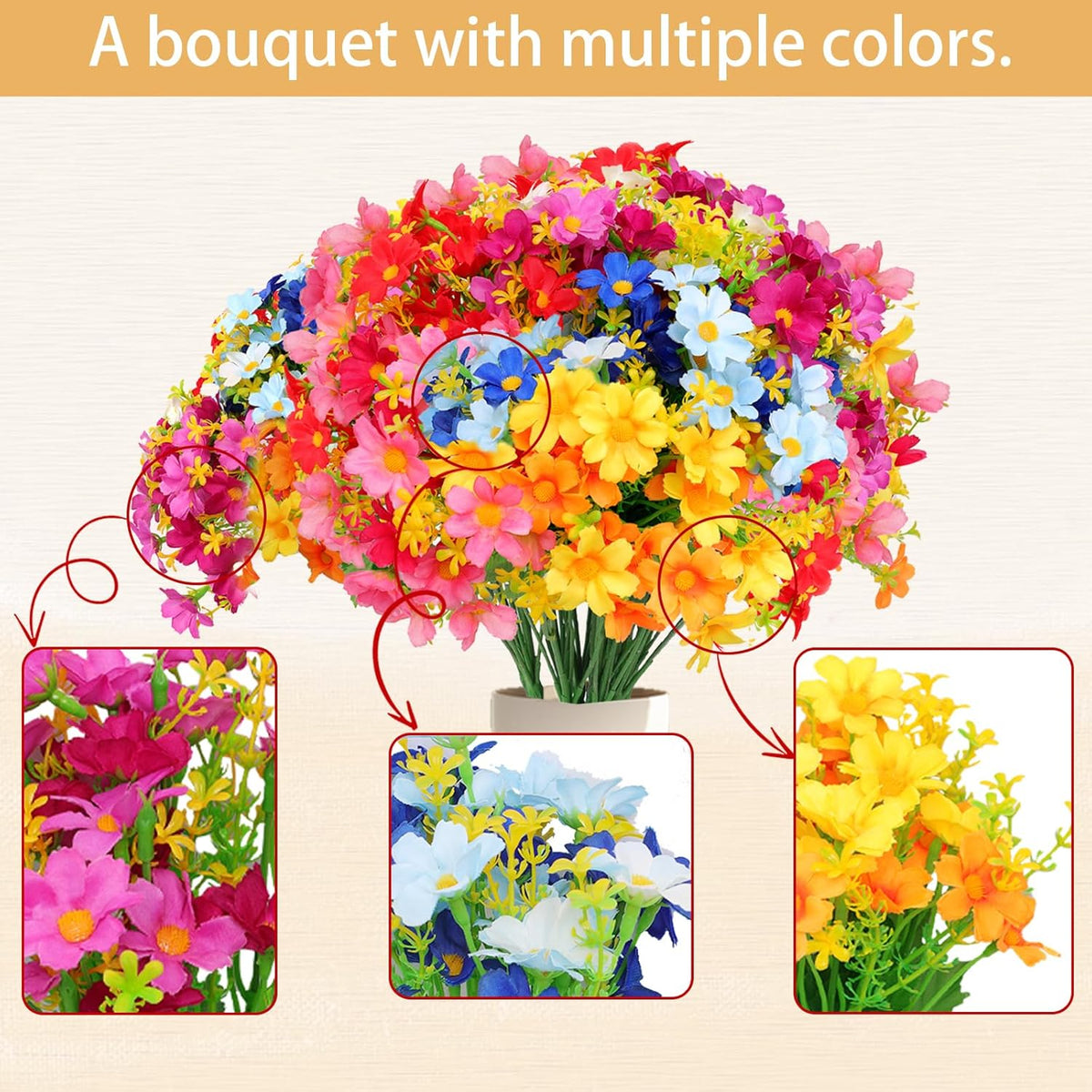 Decorative Fumwase Artificial Silk Outdoor Indoor Decor Accent