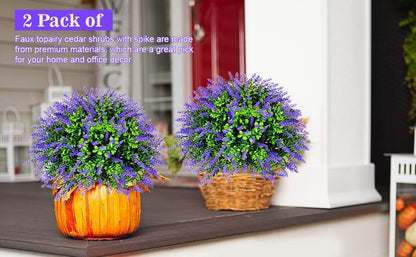 Artisan Artificial Lavender Topiary Ball Home Decor Bundle