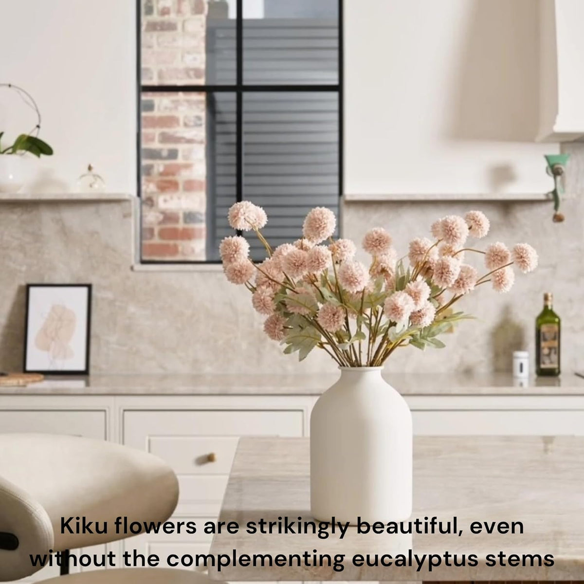 Stylish Beige Silk Mum Eucalyptus Home Decor Assortment