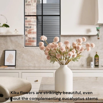 Stylish Beige Silk Mum Eucalyptus Home Decor Assortment