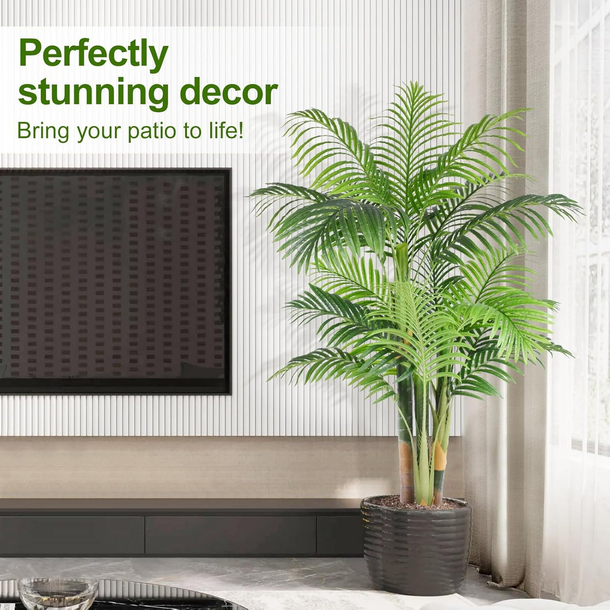 Natural Tall Triple Golden Cane Home Decor Arrangement