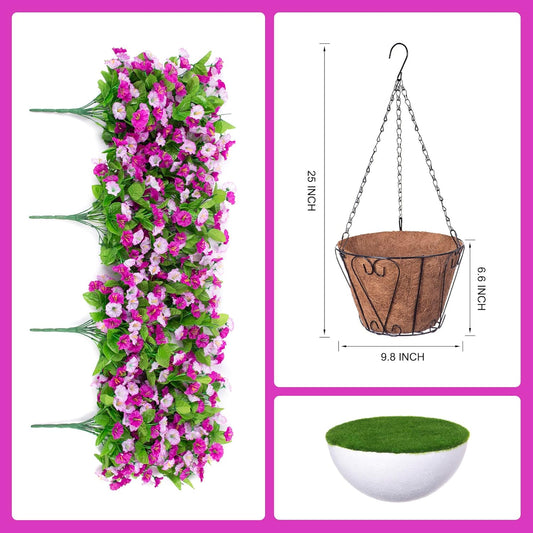 Premium Darkorchid Morning Glory Hanging Home Decor Set