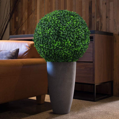 2 PCS 15.7 inch 4 Layers Artificial Plant Topiary Ball Faux Boxwood Decorative Balls