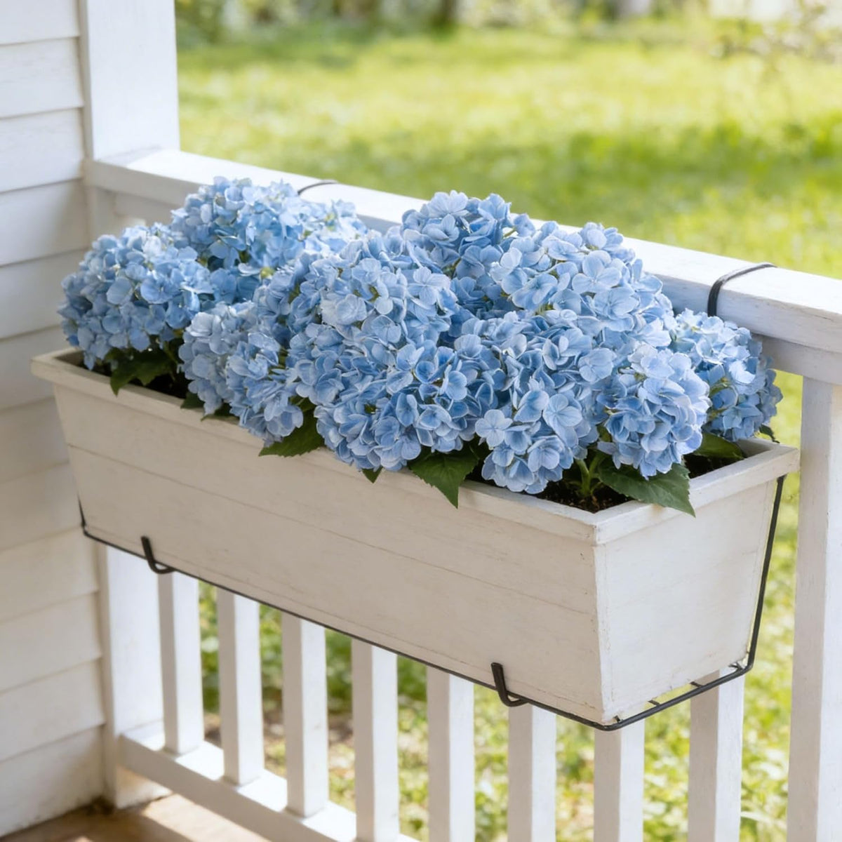 INXUGAO Artificial Flowers Fake Outdoor Hydrangea Bouquets with Long Stems, 3Pcs 18" Faux Light Blue Hydrangeas with Latex Real Touch for Outdoors, Wedding, Baby Shower and Party Decor